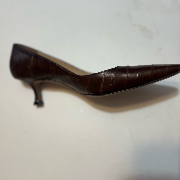 AMPUTEE / SINGLE LEFT SHOE ONLY Manolo Blahnik Brown Leather Sz 39.5 Women 9.5 - Picture 6 of 9